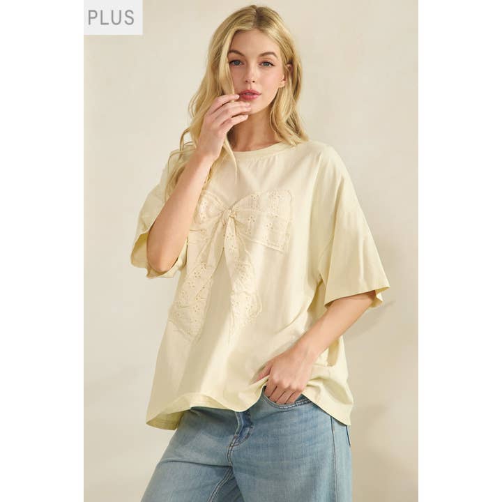 SWEET KNOT BOW TEE (ST8477X) for wholesale by Sage + Fig