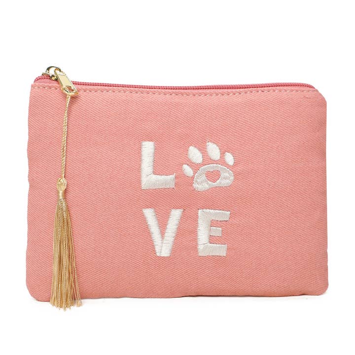 INES DELAURE - Wholesale Pouch - Women's - Pouch, “LOVE” message case with cat paw6