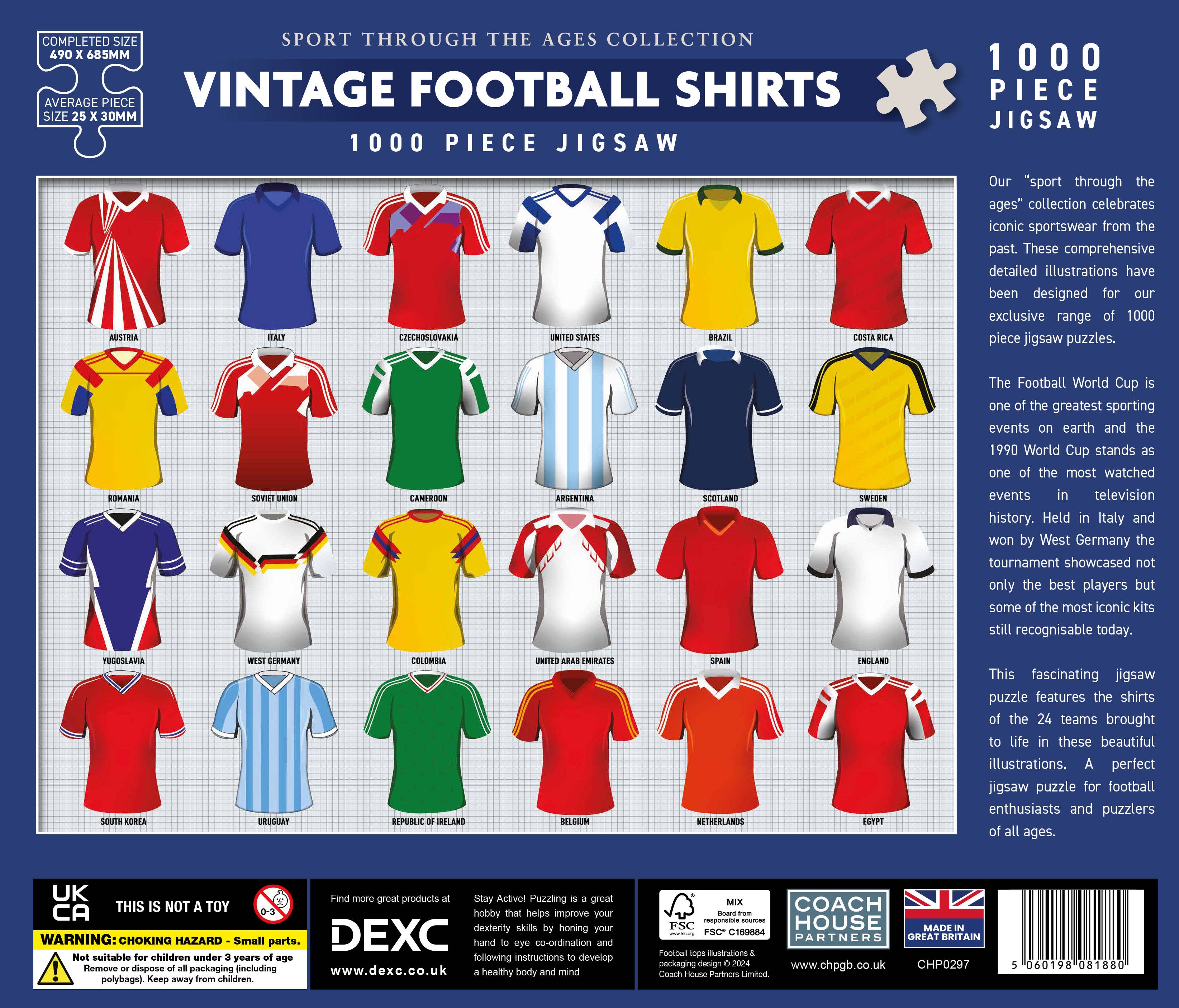 Coach House Partners – wholesale Puzzle – Adult – Vintage Football Tops 1000 Piece Jigsaw Puzzle3