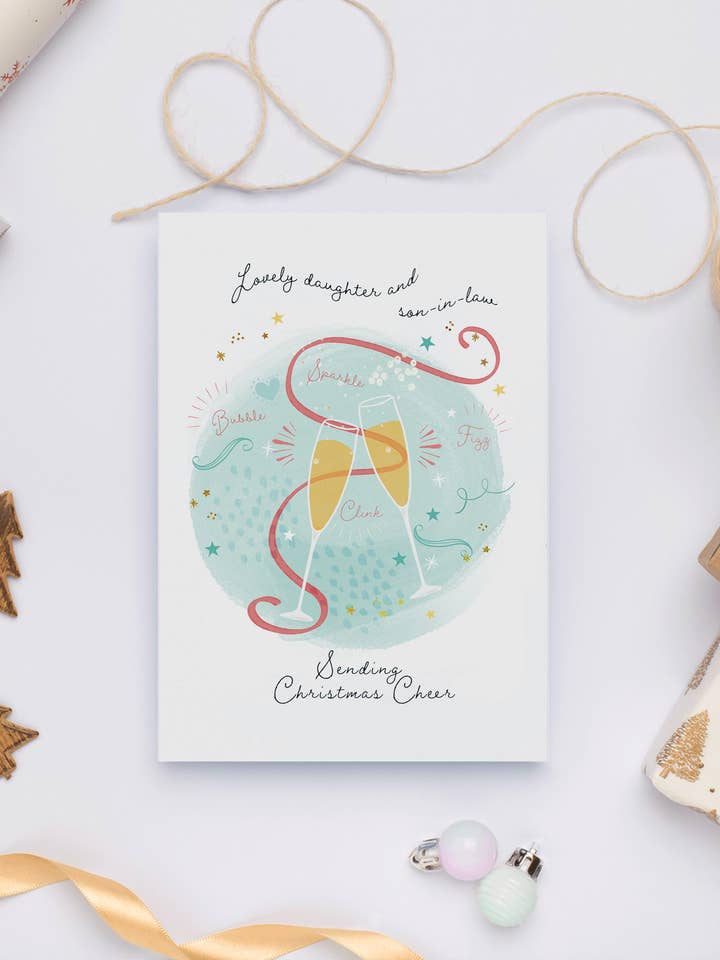 Christmas Card | DAUGHTER AND SON IN LAW | Gold Foil for wholesale by Emma Bryan Design