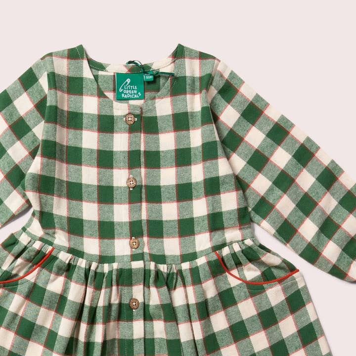 Fern Green Check Comfy Pocket Dress for wholesale on Faire
