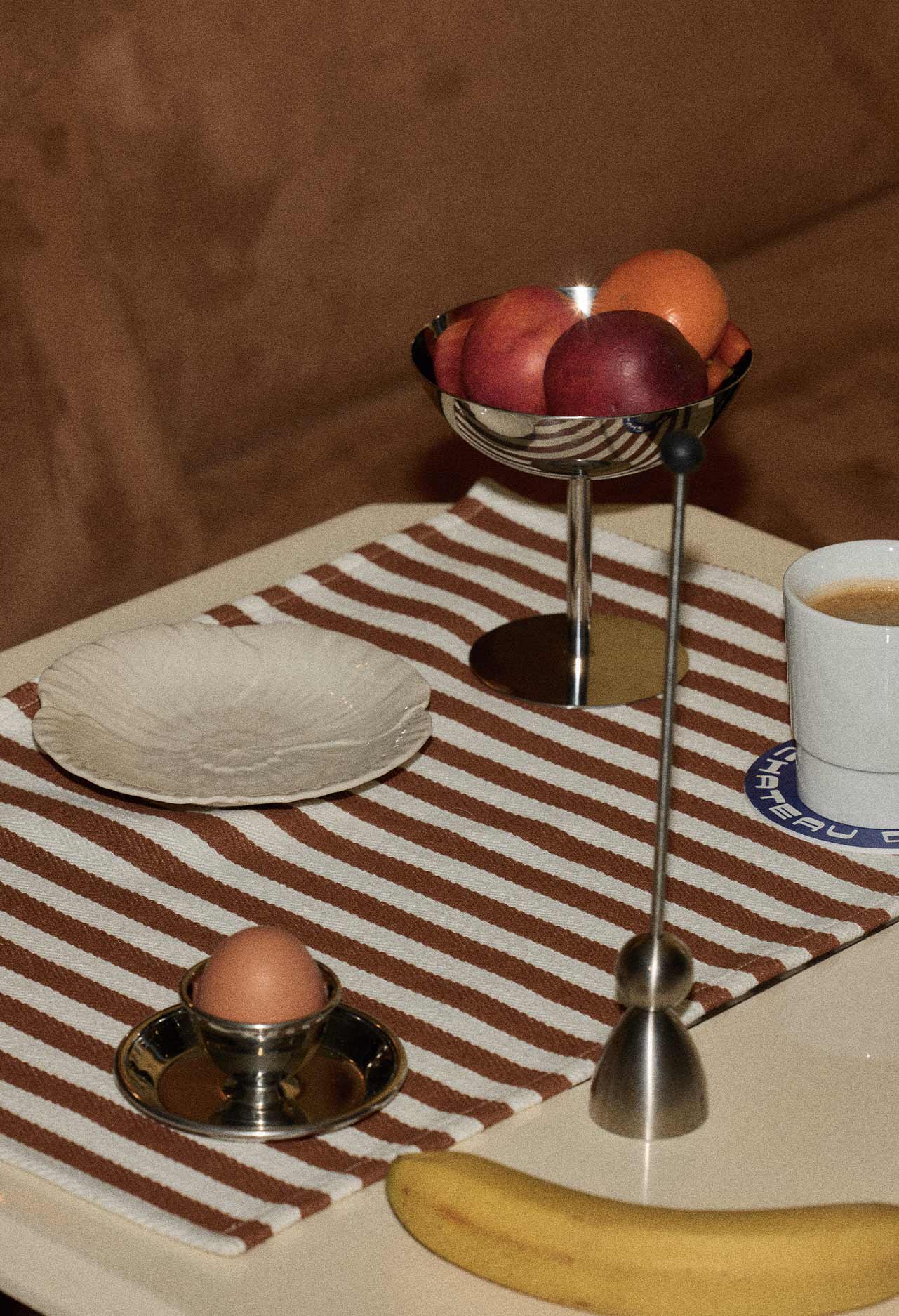 Moka Stripes Cotton Table Set for wholesale on Faire2