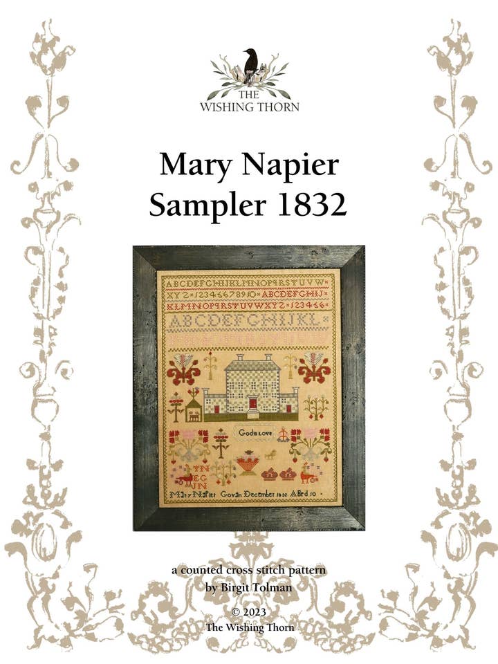 Mary Napier 1832 Sampler Pattern Paper Chart for wholesale by The Wishing Thorn