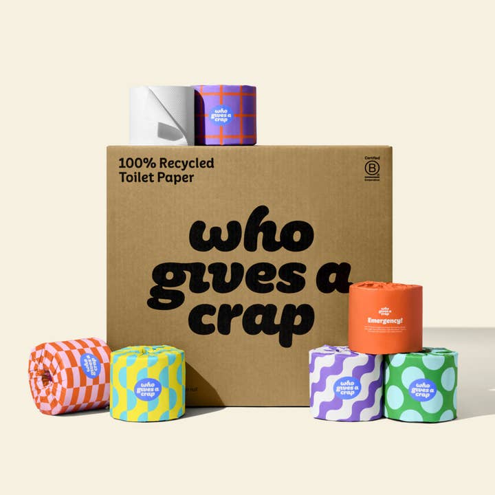 Who Gives a Crap - Wholesale Toilet Paper - 100% Recycled Toilet Paper - 48 Super Long Rolls