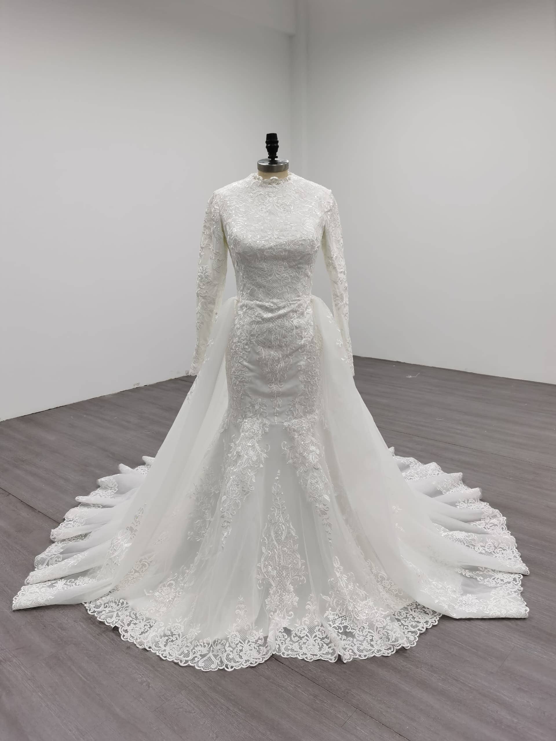 Unique Modest Bridal - Wholesale Gown - Women's - Ariel - Long Sleeve Elegant Mermaid Modest Wedding Dress4