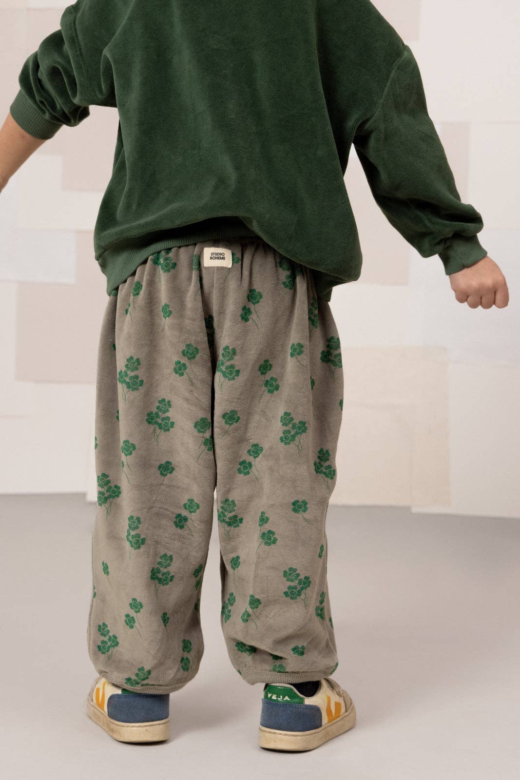 Studio Bohème Paris - Wholesale Pants - Kids - Porgy Velvet Clover Gray Pants2