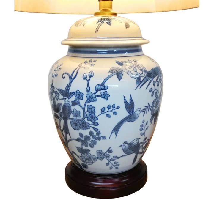 Mandarin Arts Ltd – wholesale Accent/desk lamp – Tropical Birds Jar Lamp3