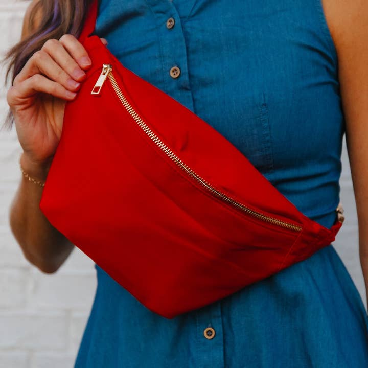 Rød Stor Fanny Pack for engroshandel hos Lilybelle & Threads