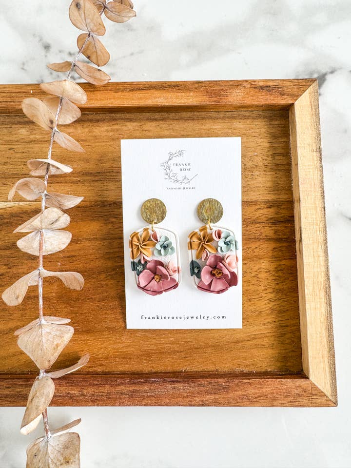 Floral Dangles for wholesale by Frankie Rose Jewelry