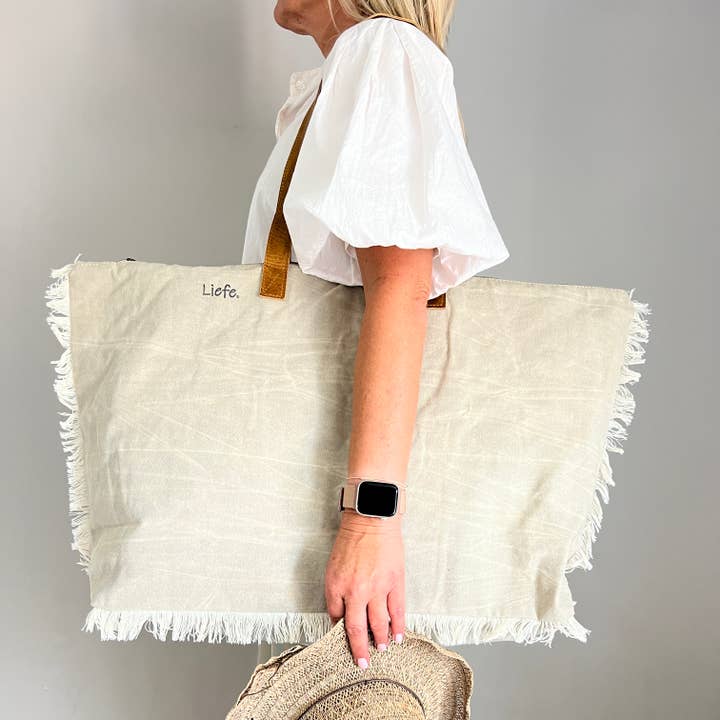 Liefe NL - Wholesale Tote Bag - Women's - BohoBag (vintage light canvas) beach bag NEW BATCH