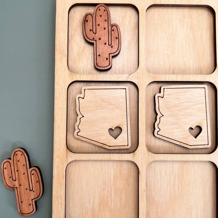 Birch House Games & Gifts - Wholesale Board Game - Arizona State Gift - Tic-Tac-Toe AZ Game - Customizable5