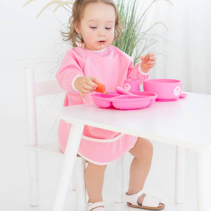 Mumma's Little Helpers - Wholesale Bib – Baby - Baby & Toddler Long Sleeve Waterproof Smock Bib - Pink1