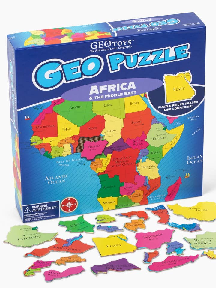 Geotoys GeoPuzzle, 65 Africa + Middle East Shaped Pieces for wholesale by Geotoys