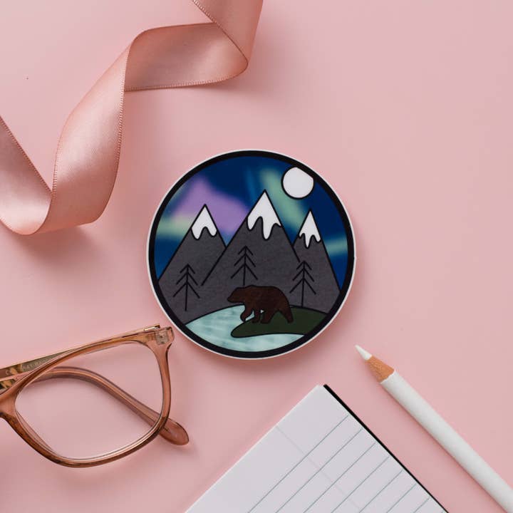 Wilderness Bear Vinyl Sticker for wholesale by Rachel’s little design corner