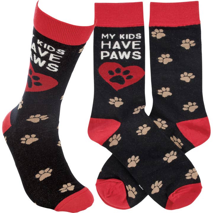 Primitives by Kathy - Wholesale Socks - Unisex - My Kids Have Paws Socks