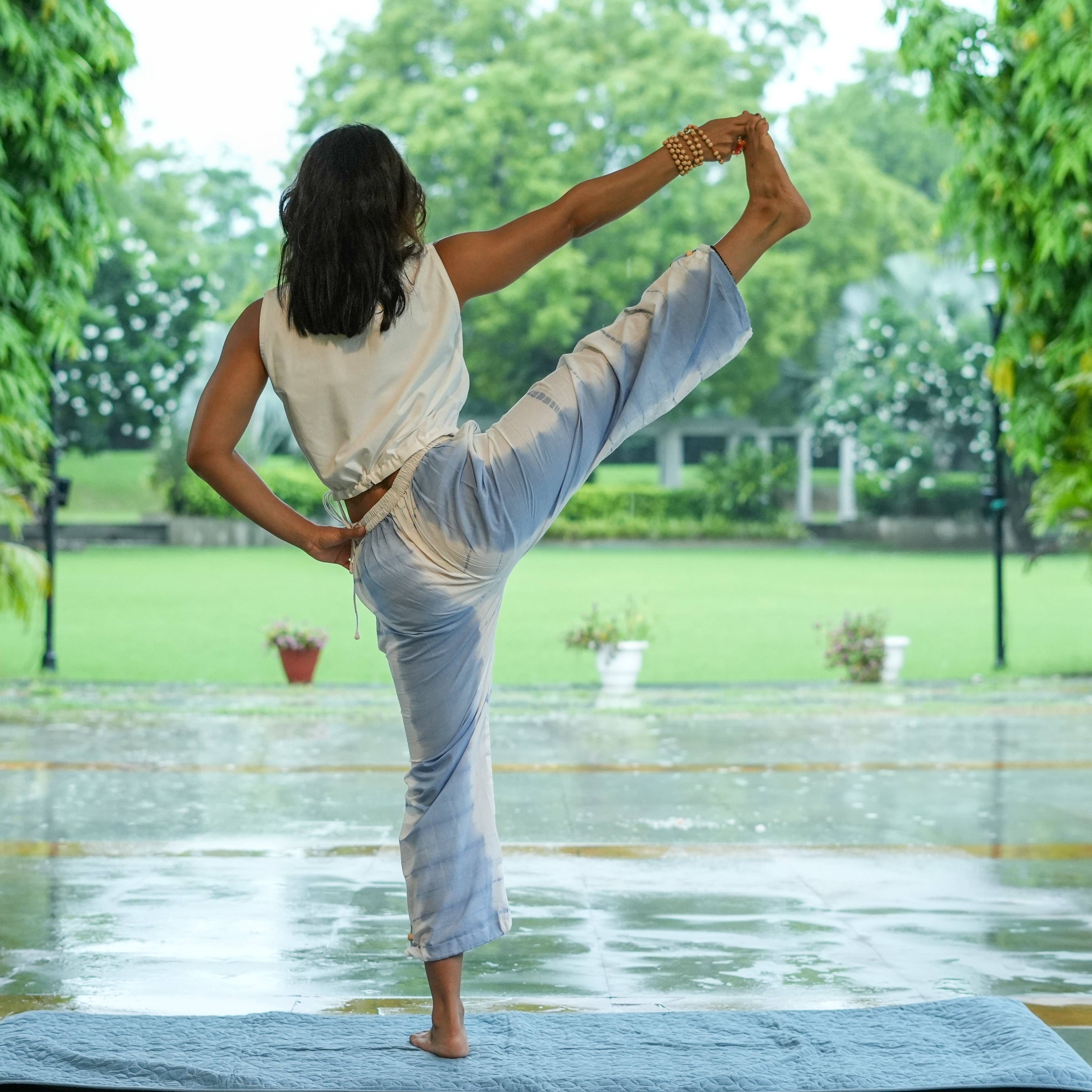 AKISO - Wholesale Pants - Women's - Womens Yoga Pant Tie and Dye Blue Ananda8