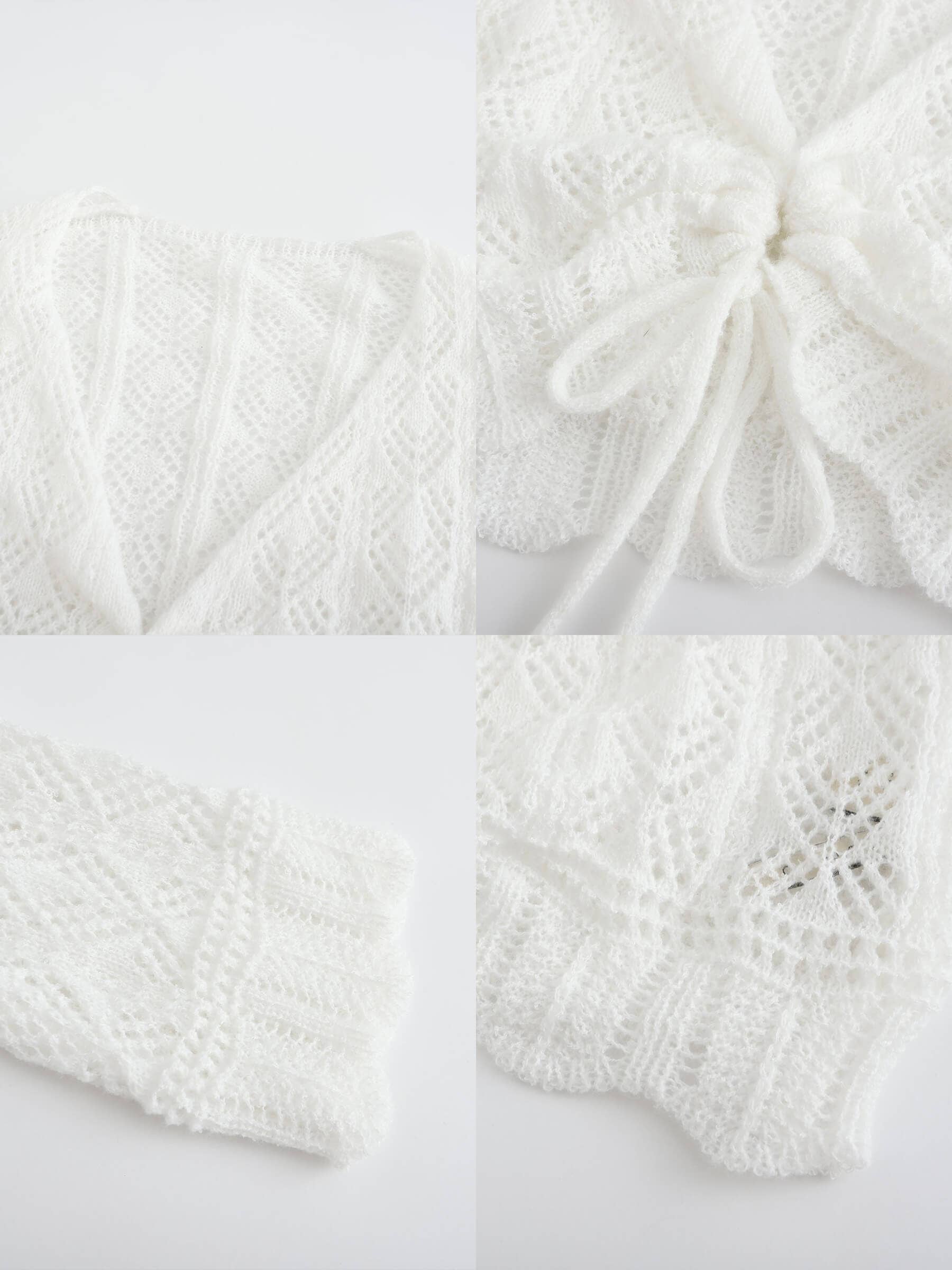 CUBIC - Vente Haut en maille – femme - Haut en maille fine à col en V et cordon3