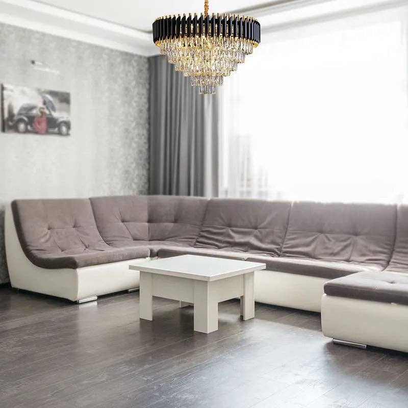 Ledsone - Wholesale Chandelier/Hanging Light - Black and Gold Hanging Crystal Chandeliers Light Fixture ~480318