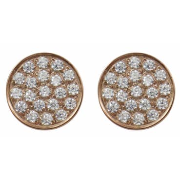 Puces d'oreilles rondes avec zirconium rose pour la vente par Style Republic - Carsten Maletz