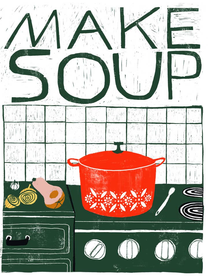Impression d'art - Faire de la soupe pour la vente par Anisa Makhoul
