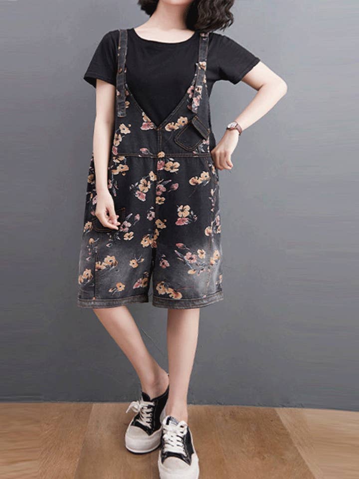 You're Destiny Printed Romper Short Dungarees for wholesale by StyleGalX