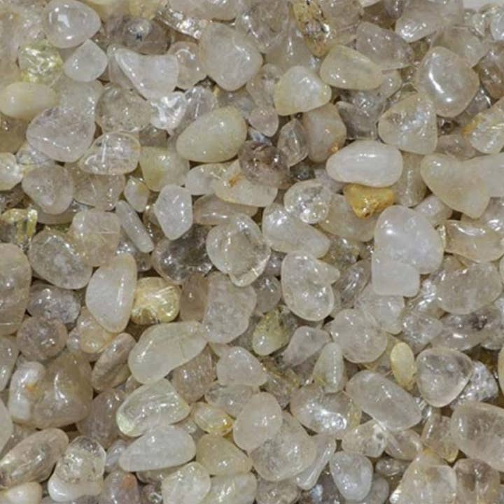 La Boîte à Cailloux - Wholesale Spiritual Stone/Crystal - Lot of rutile quartz Brazil (mini tumbled stone XS) - 100g