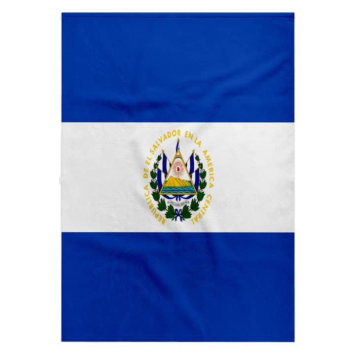 3dRose - Wholesale Badhanddoek - 3dRose, Vlag van El Salvador - Midden-Amerikaans land blauw en wit met Salvadoraans wapen, Handdoek