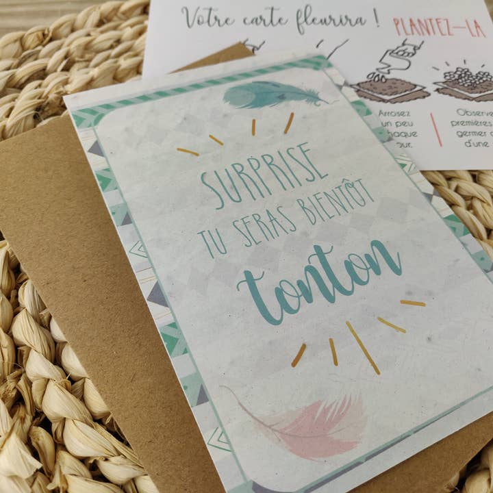 Annonce de grossesse carte à planter Tonton boho, ensemencé pour la vente par Papierelief