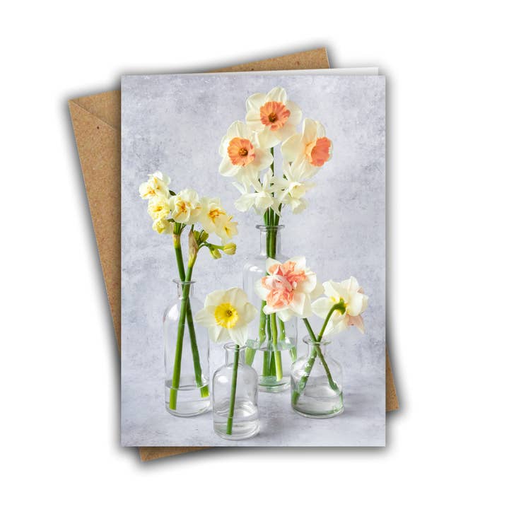 Cartão de saudação de vasos de narciso por atacado de Marina Walker
