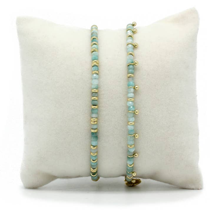 Serenity Amazonite Gold Bracelet Stack for wholesale by Boho Betty