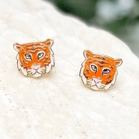 Prep Obsessed Wholesale – wholesale Stud/post earrings – Tiger Enamel Stud Earrings0