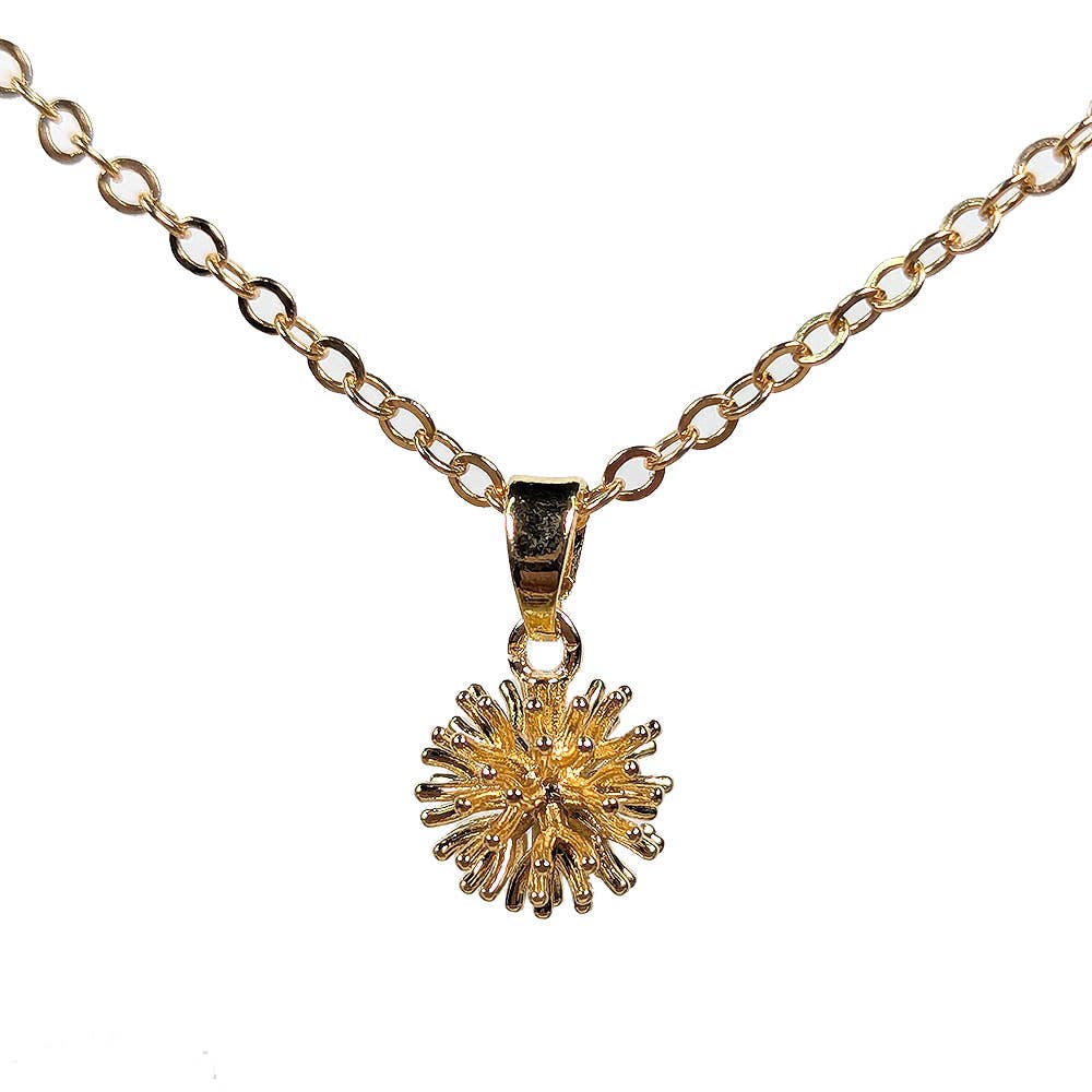 Stylish Jewelry Supply - Vendita all'ingrosso Collana con ciondolo/pendaglio - Collana Pom-Pom Rotonda 3D Placcata in Vero Oro 14K0