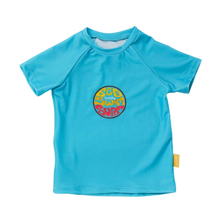 Tyoub Barn Kortärmad utslag Guard UPF50+ Aqua | Eco Swim för wholesale av Tyoub