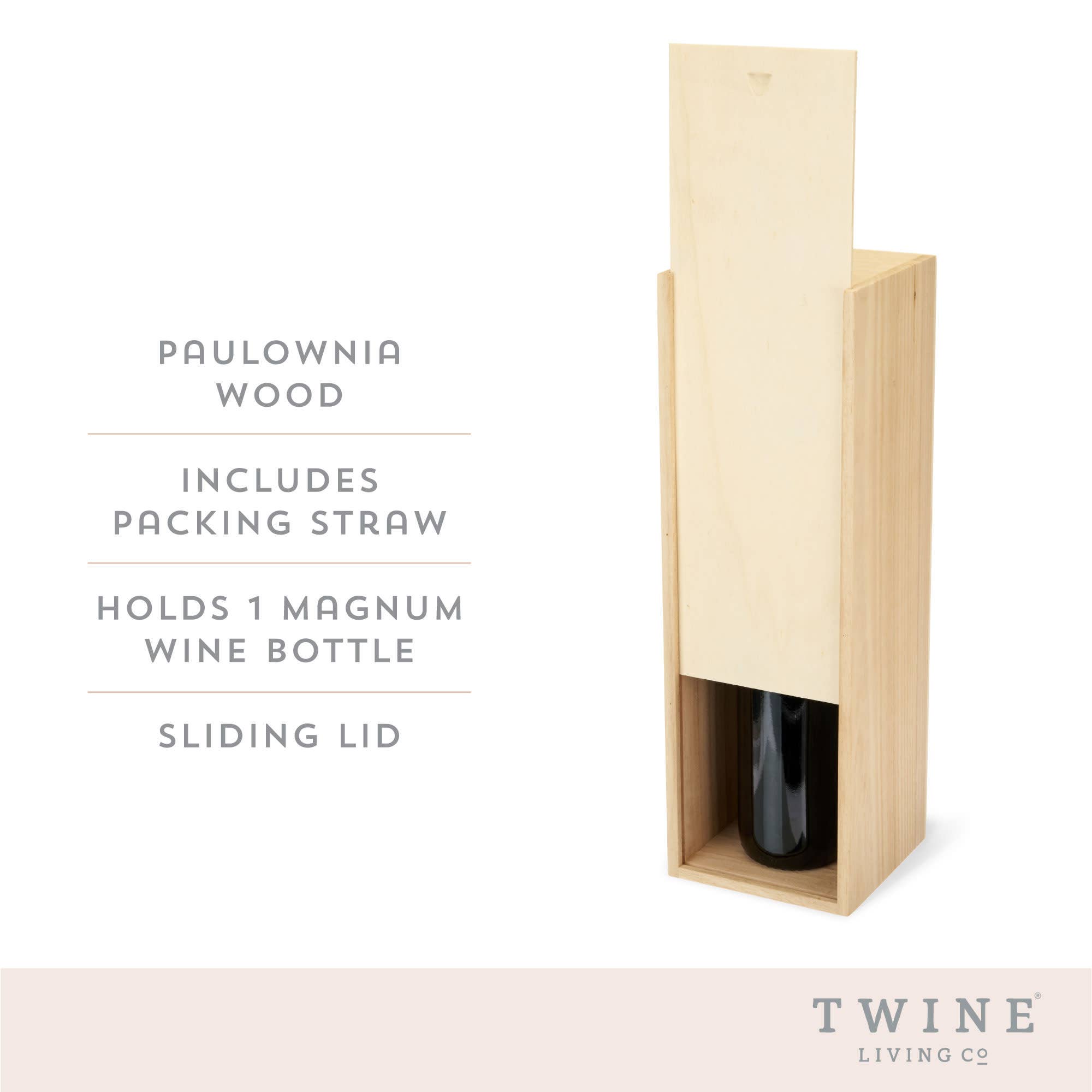 Twine - Wholesale Wine Gift Bag - Single Magnum Sized Bottle Wood Wine Gift Box3