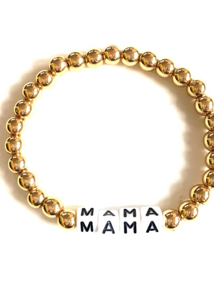 Pulsera con cuentas de hematita dorada MAMA para venta al por mayor de Queenbitter