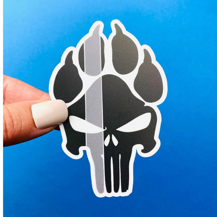 Corrections Officer K9 Police Punisher Pawprint Sticker for wholesale by Otto's Grotto