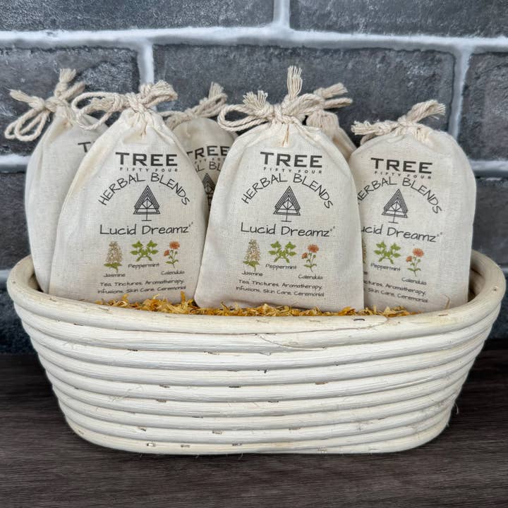 Tree Fifty Four - Wholesale Loose Tea - Lucid Dreamz Herbal Tea Blend in Drawstring Sachet, Loose