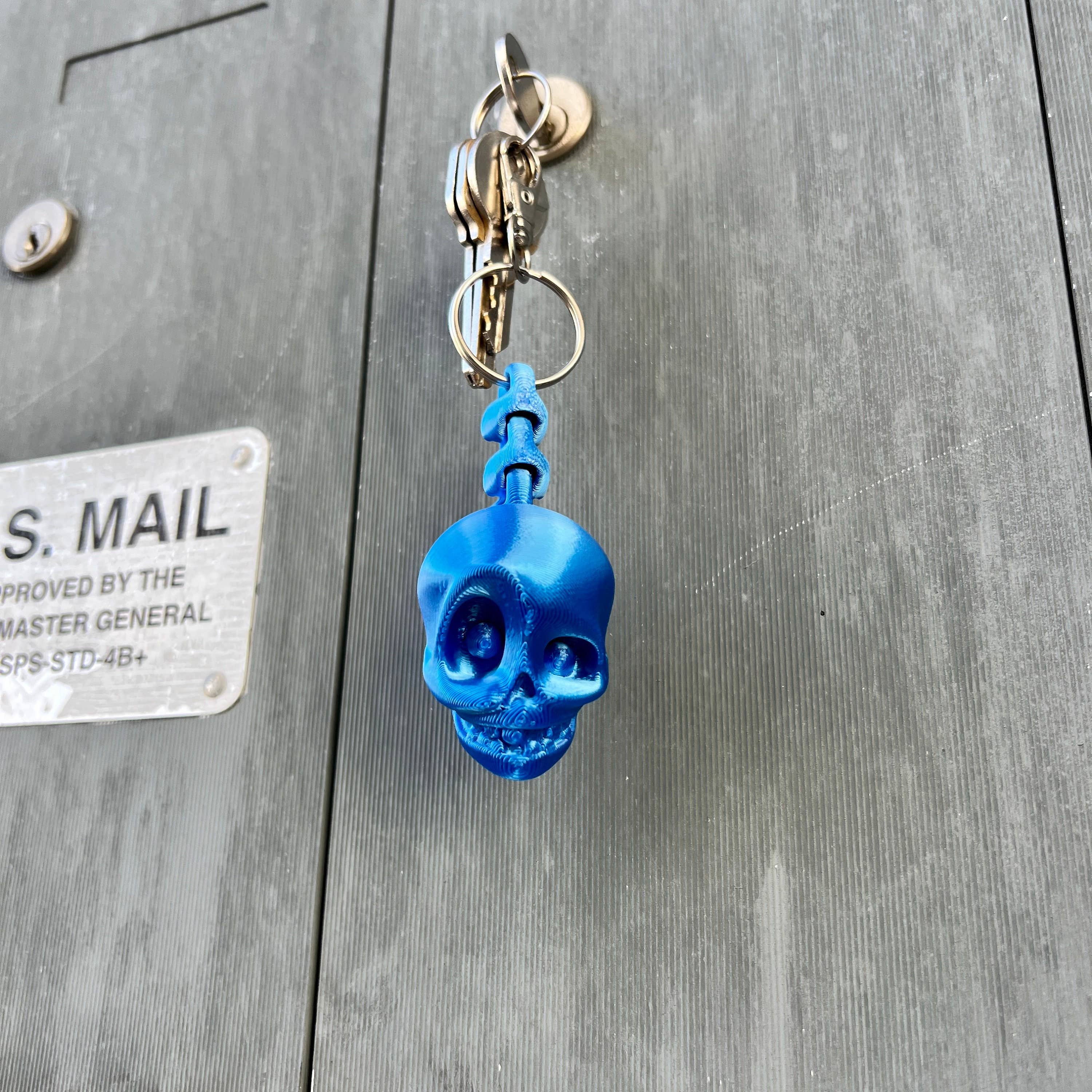 NumanPrints – wholesale Nyckelring - Unisex – Skull KeyChain Flexi Spine 3D-tryckt tryck med6