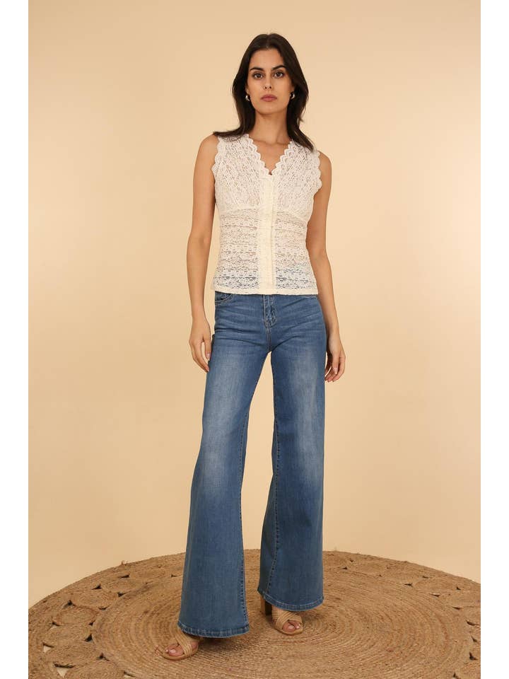 CHOKLATE PARIS - Wholesale Blouse - Women's - Semi-sheer lace stretch top - 810011