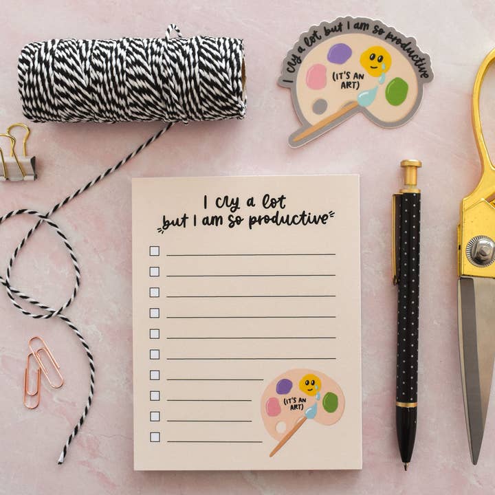 Cry A Lot / Productive Notepad for wholesale by Kyn You Believe It