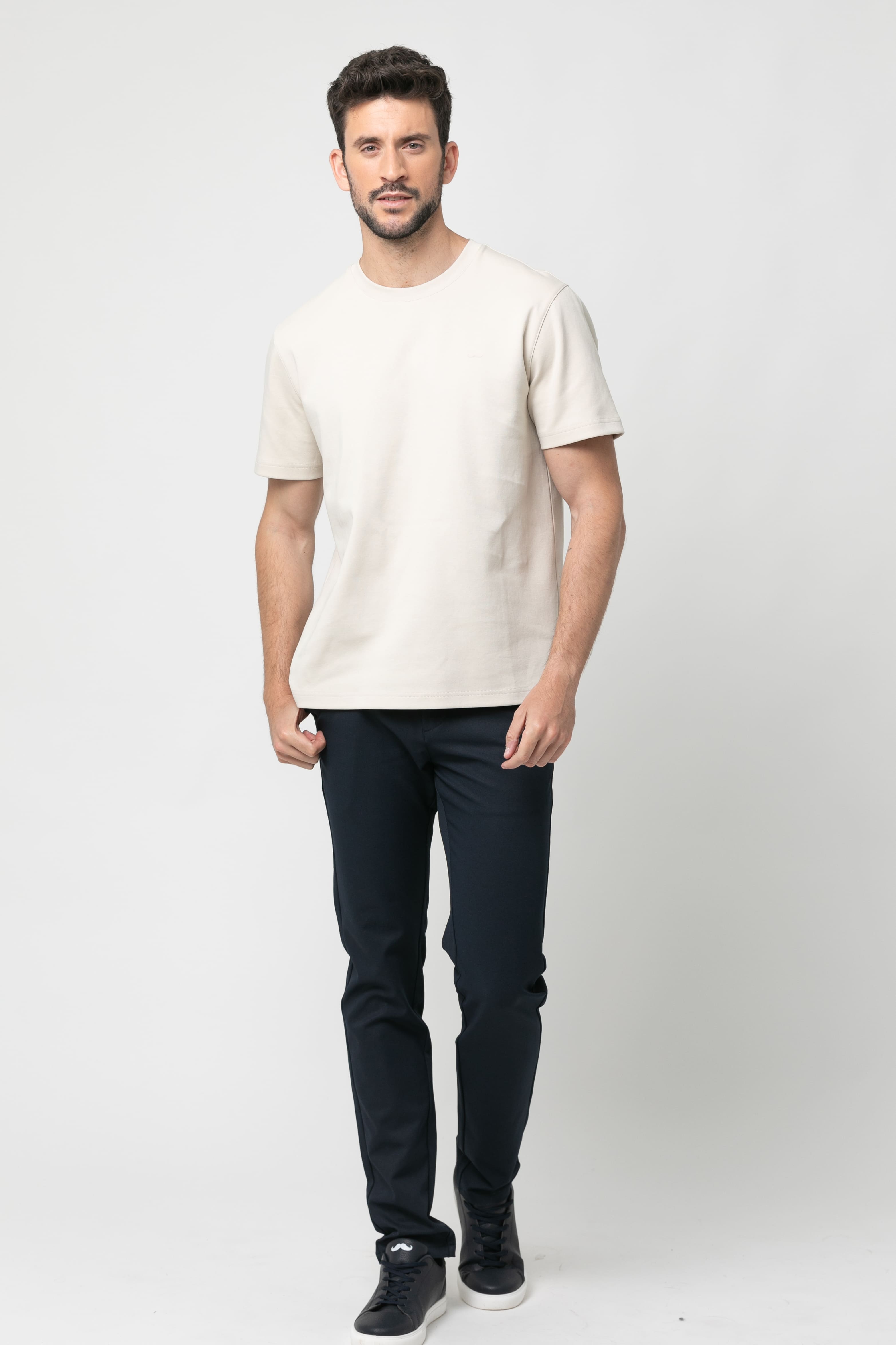 Neil Basic Plain Short Sleeve Premium Cotton T-Shirt beige for wholesale on Faire