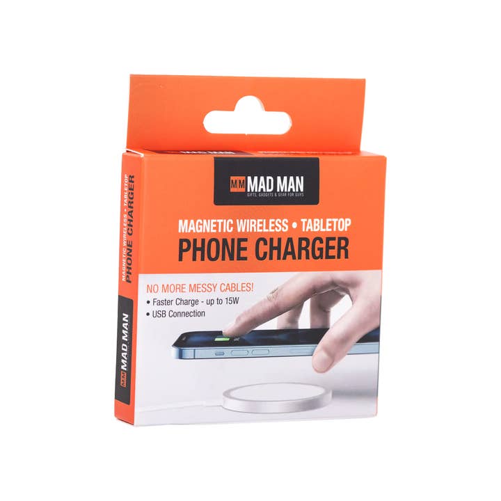 Mad Man - Wholesale Portable Charger - Magnetic Wireless Tabletop Phone Charger