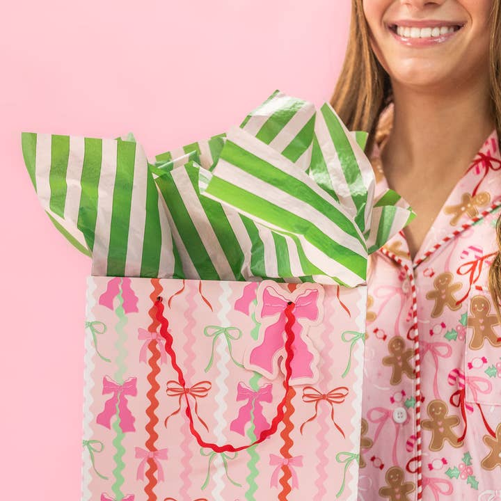 Holiday Ric Rac Bows Gift Bag with Tag - 3 sizes and other Purchase Wholesale ric rac trim bib. Free Returns & Net 60 Terms on Faire trending on Faire.