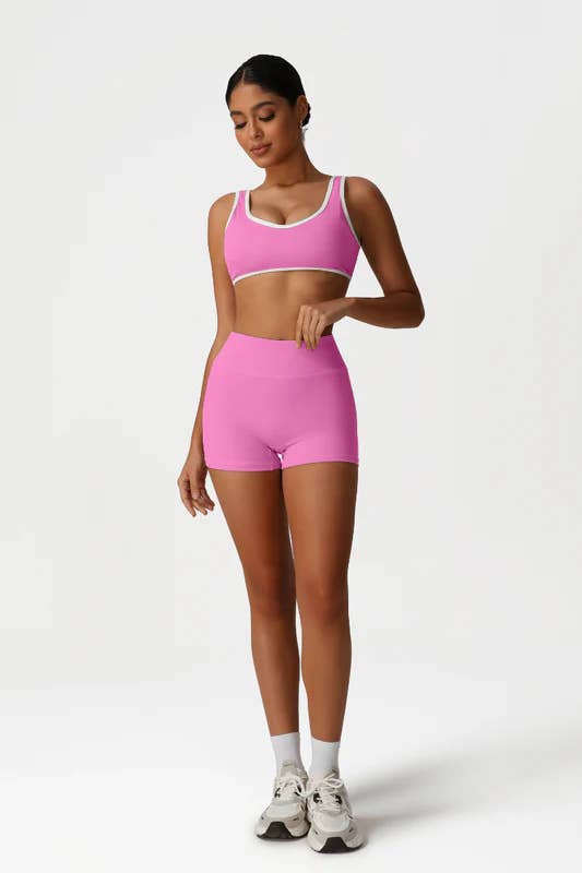 Sodalemon - Wholesale Activewear Set - Women's - Women High-Waisted Butt-Lifting Yoga Set: Sports Bra + Short2