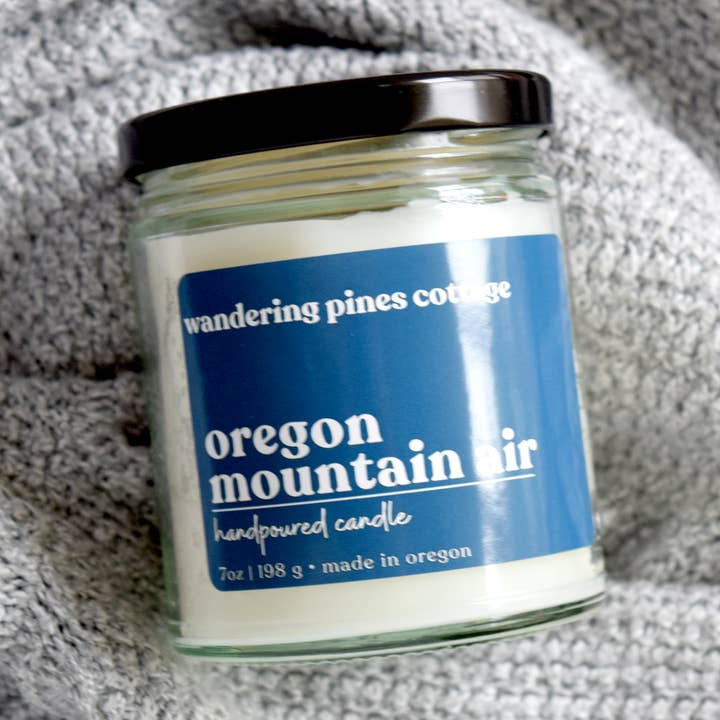 Oregon Mountain Air Fall Candle - 7 oz Glass Jar Candle for wholesale by Wandering Pines Cottage