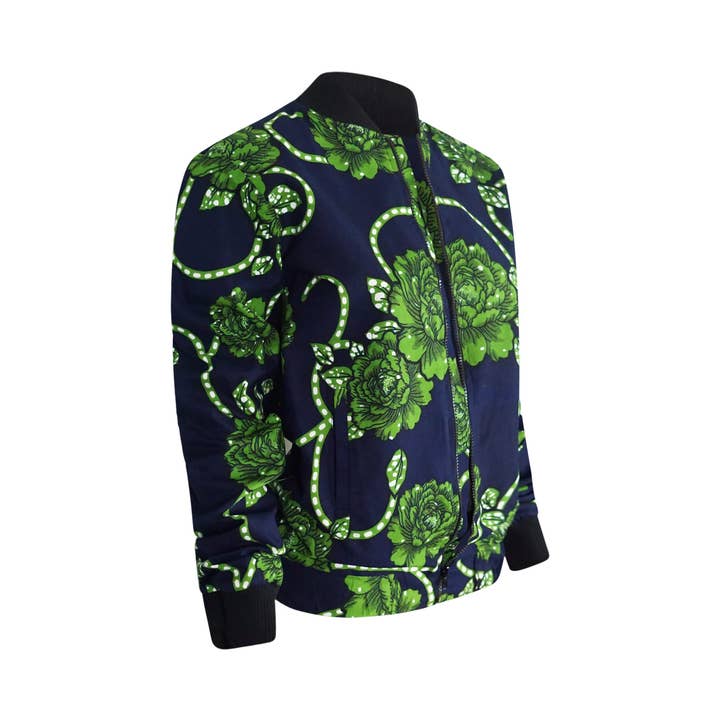 Grön Rose bombplan jacka för wholesale av Ezuri Designs