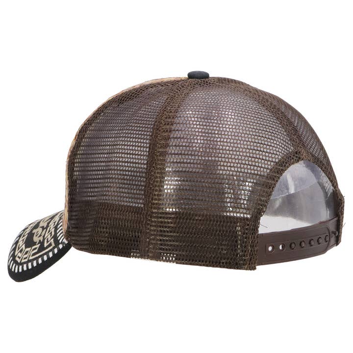 Cap Zone - Wholesale Trucker Hat - Unisex - M Gold Emblem Charra Straw Trucker Hat5