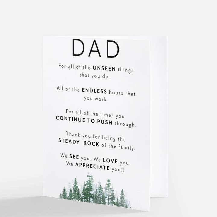 Dad We Appreciate You card for wholesale by Deneika Rose