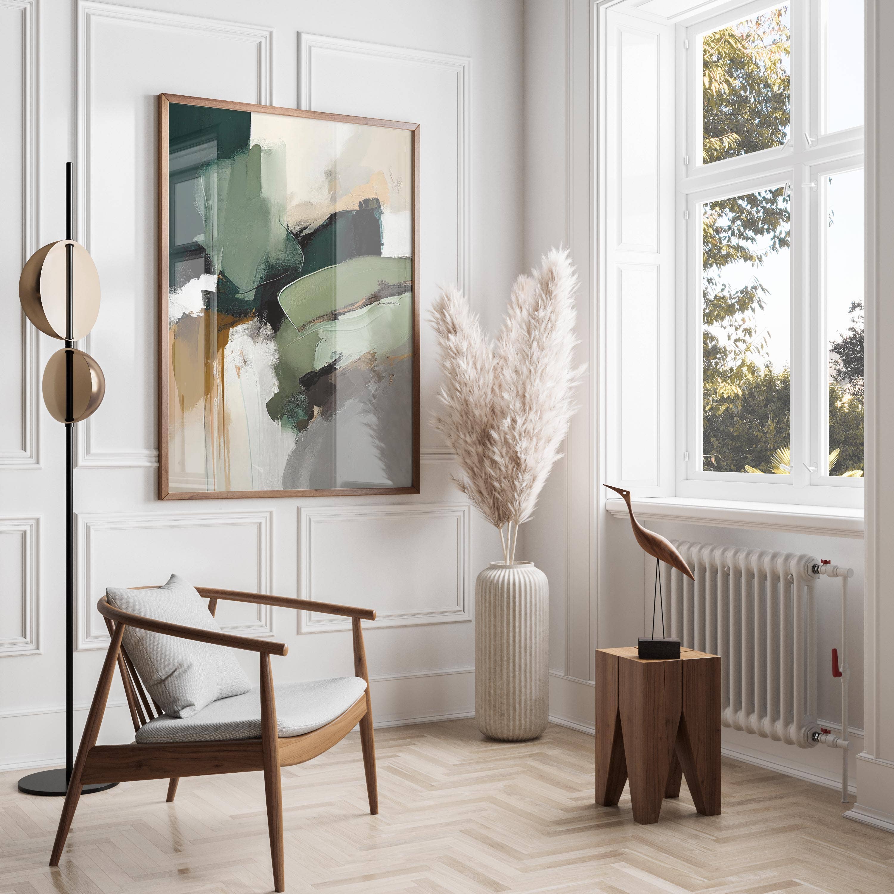 Eclectic Dreams Studio - Wholesale Kunstprint - Moderne Groene Abstracte Japandi Kunstprint - Wabi Sabi Decor3