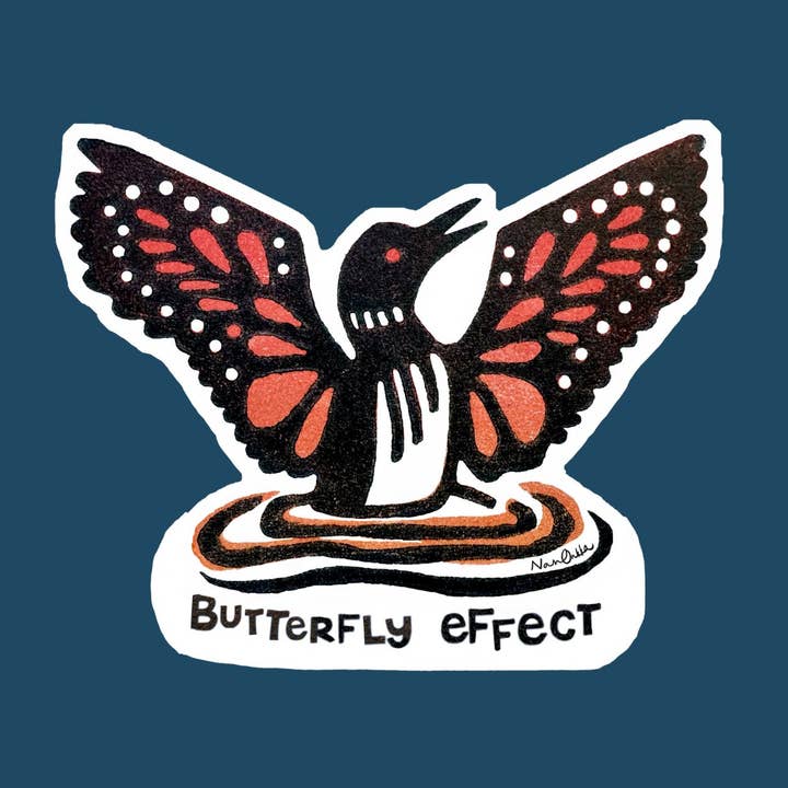 Butterfly Effect Sticker To Support Minnesota Mutual Aid for wholesale by Nan Onkka Prints